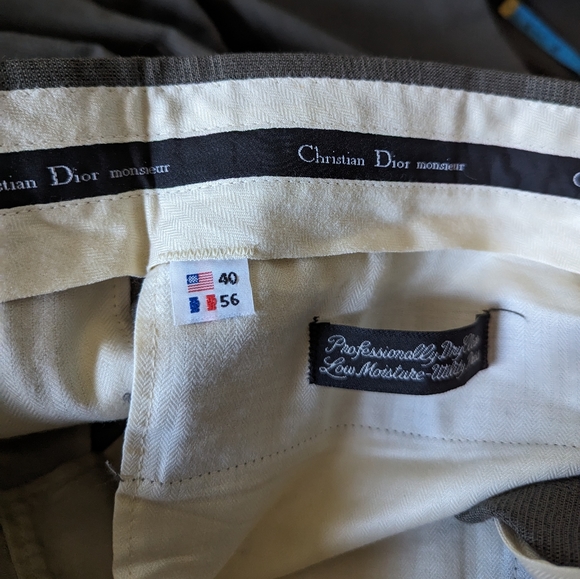 Vtg Christian Dior Monsieur W38/40 L30in Pleated Slacks Dress Pants Glenplaid - Picture 10 of 13